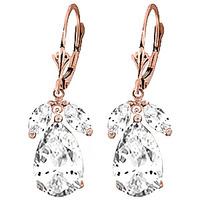 White Topaz Drop Earrings 13.0ctw in 9ct Rose Gold