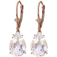 white topaz drop earrings 100ctw in 9ct rose gold