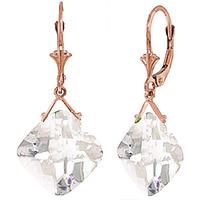 White Topaz Deflection Drop Earrings 17.5ctw in 9ct Rose Gold