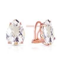 White Topaz Droplet Stud Earrings 10.0ctw in 9ct Rose Gold