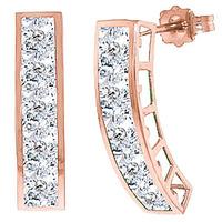 white topaz channel set stud earrings 45ctw in 9ct rose gold