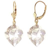 white topaz briolette drop earrings 256ctw in 9ct gold