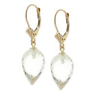 white topaz briolette drop earrings 245ctw in 9ct gold