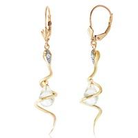 White Topaz and Diamond Serpent Earrings 4.5ctw in 9ct Gold