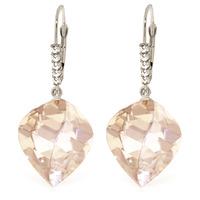 White Topaz and Diamond Drop Earrings 25.6ctw in 9ct White Gold