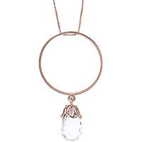 White Topaz Infinity Briolette Pendant Necklace 3.0ct in 9ct Rose Gold