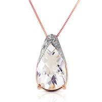 White Topaz Snowcap Pendant Necklace 5.0ct in 9ct Rose Gold