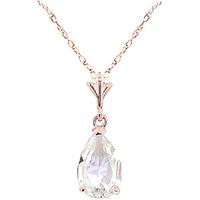 white topaz belle pendant necklace 15ct in 9ct rose gold