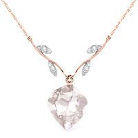 White Topaz and Diamond Pendant Necklace 12.8ct in 9ct Rose Gold