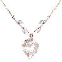 white topaz and diamond pendant necklace 128ct in 9ct rose gold