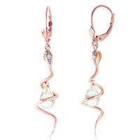 White Topaz and Diamond Serpent Earrings 4.5ctw in 9ct Rose Gold