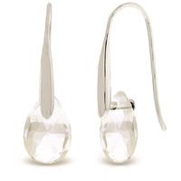 White Topaz Briolette Drop Earrings 6.0ctw in 9ct White Gold