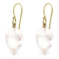 White Topaz Briolette Drop Earrings 24.5ctw in 9ct Gold