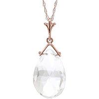 white topaz droplet briolette pendant necklace 51ct in 9ct rose gold