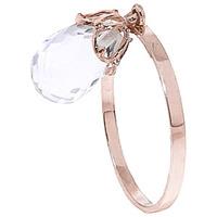 White Topaz Crown Briolette Ring 3.0ct in 9ct Rose Gold