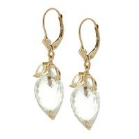 white topaz briolette drop earrings 255ctw in 9ct gold