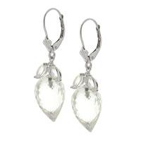 white topaz briolette drop earrings 255ctw in 9ct white gold