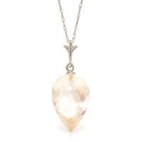 white topaz briolette pendant necklace 1225ct in 9ct white gold