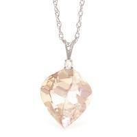 White Topaz and Diamond Pendant Necklace 12.8ct in 9ct White Gold