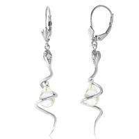 White Topaz and Diamond Serpent Earrings 4.5ctw in 9ct White Gold