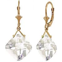 White Topaz Deflection Drop Earrings 17.5ctw in 9ct Gold