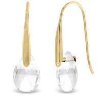 White Topaz Briolette Drop Earrings 6.0ctw in 9ct Gold