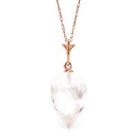 white topaz briolette pendant necklace 1225ct in 9ct rose gold