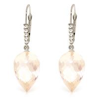 White Topaz and Diamond Drop Earrings 24.5ctw in 9ct White Gold