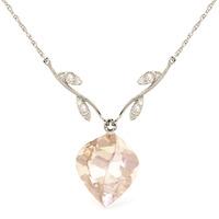 White Topaz and Diamond Pendant Necklace 12.8ct in 9ct White Gold