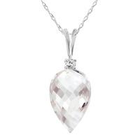 white topaz and diamond pendant necklace 1225ct in 9ct white gold