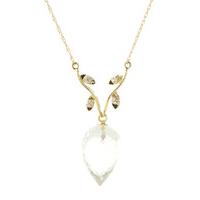 white topaz and diamond pendant necklace 1225ct in 9ct gold