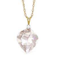 White Topaz and Diamond Pendant Necklace 12.8ct in 9ct Gold