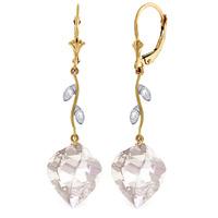 white topaz and diamond drop earrings 256ctw in 9ct gold