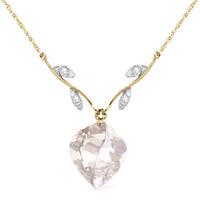 white topaz and diamond pendant necklace 128ct in 9ct gold