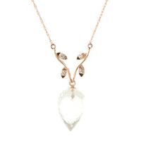 white topaz and diamond pendant necklace 1225ct in 9ct rose gold