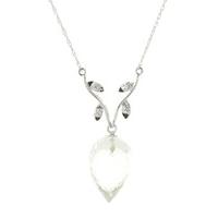 White Topaz and Diamond Pendant Necklace 12.25ct in 9ct White Gold