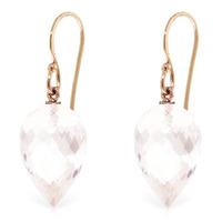 white topaz briolette drop earrings 245ctw in 9ct rose gold