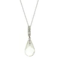 white topaz and diamond pendant necklace 71ct in 9ct white gold