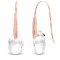 white topaz briolette drop earrings 60ctw in 9ct rose gold