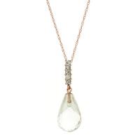 white topaz and diamond pendant necklace 71ct in 9ct rose gold