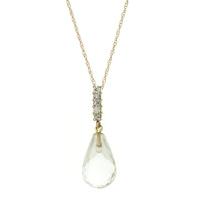 White Topaz and Diamond Pendant Necklace 7.1ct in 9ct Gold