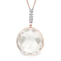 white topaz and diamond pendant necklace 180ct in 9ct rose gold