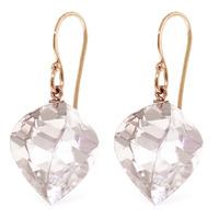 white topaz spiral briolette drop earrings 256ctw in 9ct rose gold