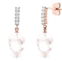 white topaz and diamond stud earrings 245ctw in 9ct rose gold