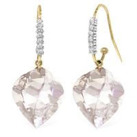 White Topaz and Diamond Drop Earrings 25.6ctw in 9ct Gold