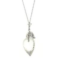 White Topaz Briolette Pendant Necklace 12.75ctw in 9ct White Gold