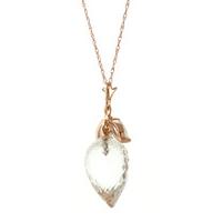 White Topaz Briolette Pendant Necklace 12.75ctw in 9ct Rose Gold