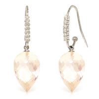 White Topaz and Diamond Drop Earrings 24.5ctw in 9ct White Gold