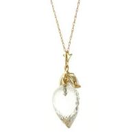 White Topaz Briolette Pendant Necklace 12.75ctw in 9ct Gold