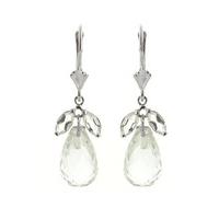 White Topaz Drop Earrings 14.4ctw in 9ct White Gold